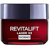 L'Oréal Paris Crema Viso Giorno Revitalift Laser X3, Azione Antirughe e Anti-Età, Per Pelle più Soda e Tonica, Con Acido Ialu