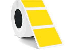 SUPVAN T50M Label Maker Tape Adapted Label Print Paper Refill Yellow Size 40mm x 30mm 250pcs Thermal Laminated Waterproof Self-Adhesive Multipurpose Labeling Tape Replacement