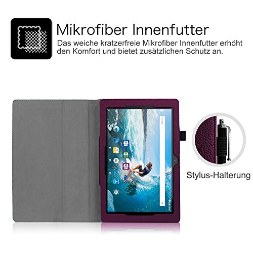 Fintie Odys Rapid 10 LTE Hülle Case – Slim Fit Folio Premium Kunstleder Schutzhülle Tasche Etui Smart Cover mit Ständerfunktion für Odys Rapid 10 LTE 25,7 cm (10,1 Zoll) Tablet-PC, Lila - 6