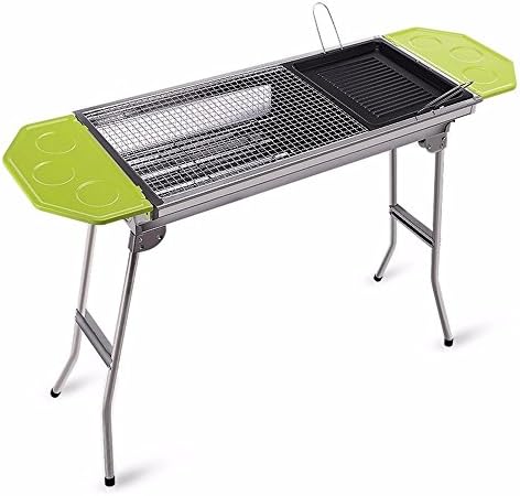 YZML Barbecues Shelf Rack,Outdoor Square Charcoal Stainless Steel Folding Grill, Korean Portable Grill