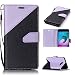 Produktbild Samsung Galaxy A5 (2016) A510 Hülle LifeePro Ultra Slim Vermischt Farbe Premium PU Leder [Anti-Scratch] Folio Brieftasche Magnetisch Stand Kredit Kartenschlitz Flip Schützend Slim Schutzhülle mit Lanyard für Samsung Galaxy A5 (2016) A510 Licht Lila + Schwarz