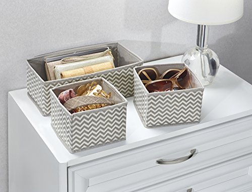 mDesign Stoffbox für Schrank oder Schublade, 6er Set – die ideale Aufbewahrungsbox (Stoff) – flexibel verwendbare Stoffkiste - 5