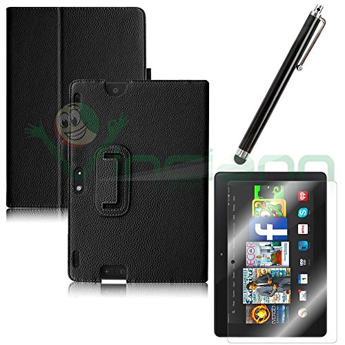 Folie + Stylus + Handy Cover schwarz Stand Up für Amazon Kindle Fire HDX 8.9 "