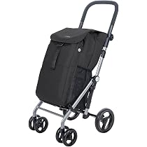Playmarket Go Four Chariot de courses, 4 roues, pliable, gris et noir
