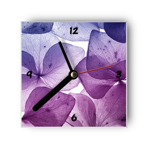 Motivx Wanduhr mit Motiv - Halbtransparente Blumen