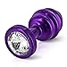 Produktbild Aluminium Rippen Plug"Ano" mit Swarovski Crystal ca.6cm mit 35mm Durchmesser (Purple/Lila)