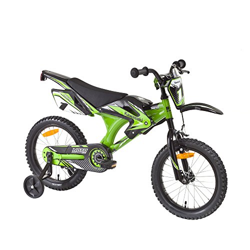 Kinderfahrrad Kawasaki Kids Bike Moto 16 Zoll mit Rücktrittbremse Farbe: Grün oder Blau