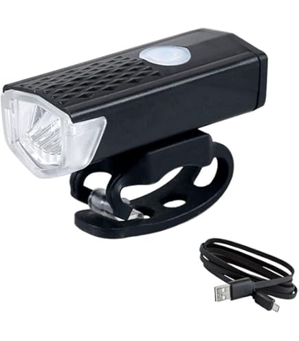 2 Luci Per Bici LED – Faro Anteriore 7,3cm, 3 Modalità, Batteria 1800mAh, Ricaricabile USB, Impermeabile, Nero - 3
