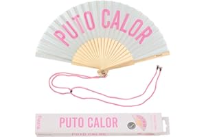 Fisura - Origineller Handfächer mit Botschaft. Moderner und lustiger Holzfächer. Roter Fächer. Fächer mit Fächerhalter. Maße: 42,5 x 23 cm. Materialien: Holz und Textil.