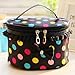 Produktbild LULAN Kosmetische Pauschalreisen Touren kleine tragbare mini Dame Kosmetiktasche, großen Waschtisch Pack, 20 * 15,5 cm, schwarze Farbe Punkte