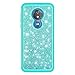 Price comparison product image JOMA E-Shop Motorola Moto G7 Power Case [With Screen Protector], Bling Sparkle Glitter Flexible TPU Shockproof Silicone Gel Protective Cover Shell Case for Moto G7 Power (Green)
