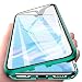 Produktbild Yichxu iPhone 11 Pro Max 6.5" Hülle Magnet, Magnetische Adsorption Handyhülle für iPhone 11 Pro Max, Einteiliges 360 Grad Gehärtetes Glas Schutzhülle Panzerglasfolie Durchsichtige Case Cover, Grün