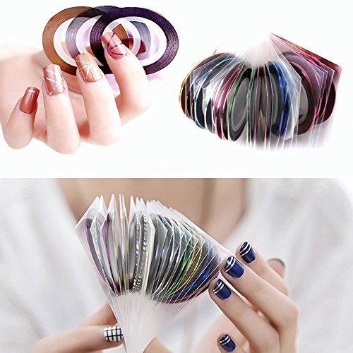 Nail Art Stripes Nail Art Stripes Tape Zierstreifen Packung mit 30 Rollen Striping Tape in verschiedenen Farben - 7