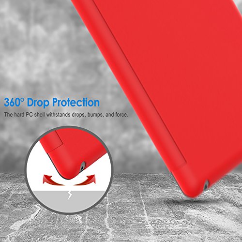 JETech® GOLD iPad Hülle Schutzhülle Etui Tasche für Apple iPad 2/3/4 Smart Case Cover mit eingebautem Magnet für Einschlaf/Aufwach (Rot) - 6