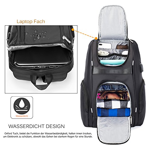 Amzbag 17 3 Zoll Laptop Rucksack Mutil-funktionale Reise Rucksack Business Backpack Computer Tasche mit USB Anschluss Wasserresistent College Rucksack