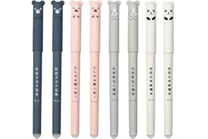 GZGXKJ Erasable Rub Out Pens 8 Pcs 0.35 mm Cute Cartoon Animal Friction Rollerball Pens for Student Stationery Office Supplies