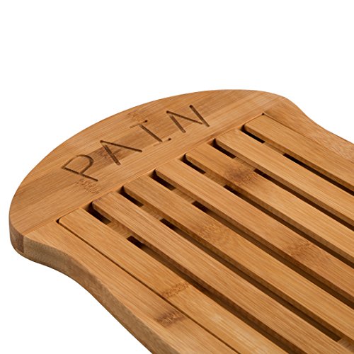 Levivo Brotschneidebrett aus Bambus mit abnehmbarem Krümelgitter - 5