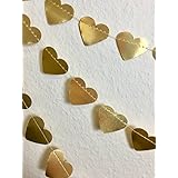 Girlande aus metallic goldenen Herzen, 5 Meter