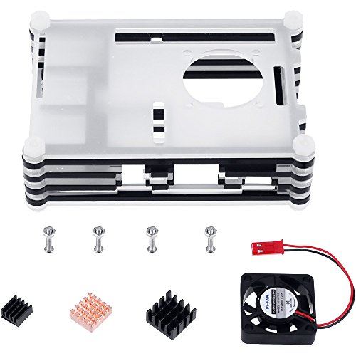 Zacro 5-EN-1 Kit para Raspberry Pi 3 y 2   Caja de 9 Capas de Refrigeraci  n   Mini Fan con 4 Tornillos  USB Cable Encendido   3 Disipador de calor   USB Cable Cargador