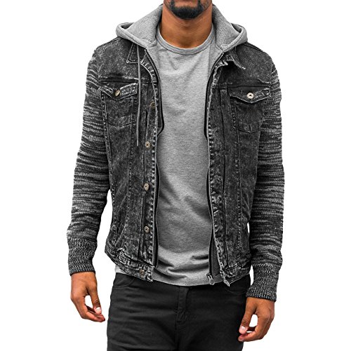 VSCT Clubwear Herren Jacken / bergangsjacke Hybrid Denim schwarz XL