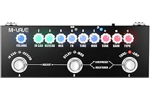 M-Vave Cube Baby - Guitar Multieffect, 8 IR-Verstärker-Emulationen und 4 Effekte (Chorus, Phaser, Delay und Reverb), Eingebauter digitaler Tuner