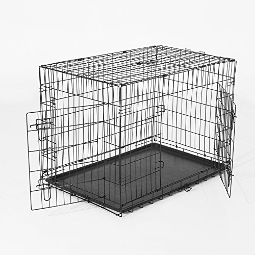 Transportin perros 106x71x76 cm 2 puertas jaula con asa transporte reja de alambre de hierro