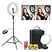 Price comparison product image CRAPHY LED Ring Light 18'' 48W, 3200-5600K Bi-Color Dimmable Rechargeable Ring Light Kit with Bluetooth Remote Control, Light Stand, Hot Shoe, Cosmetic Mirror, 4800mAh Battery and Carry Bag