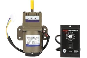 YANMIS Wechselstrom-Getriebemotor, 220 V 6 W-Asynchronmotor M206-402 Einphasen-4-poliger Verzögerungsmotor Drehzahl einstellbar von 90 bis 1650 U/min Drehzahl mit Regler(20K)