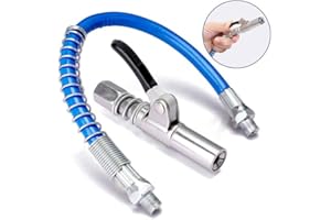 RAKUTE Fettpresse Coupler Set, Fettpresse Schmiernippel mit 30cm Fettpresse Schlauch, Fettpressen Mundstück Kupplung für alle Schmiernippel, Fettpresse Panzerschlauch für alle Arten von Fettpressen