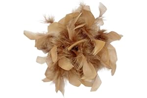 IMINI 7,87 Pouces Élégante Fleur De Plume Grande Broche Pins De Revers Pour Femmes Hommes Fête De Mariage Danse Banquet Pins Pour Floral Châle Robe Costume Vêtements Accessoires Bijoux Corsage