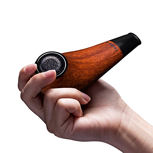 Tubo de cigarrillo electrónico KACIGE Tamaño mini, atomizador de 35 vatios Capacidad 2 ml 1000 mAh Vape enorme recargable, kamry turbo k Madera clásica E-cig Tubería No nicotina (rojo)