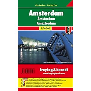 Amsterdam, plano callejero de bolsillo plastificado. City Pocket. Escala 1:10.000. Freytag & Berndt.