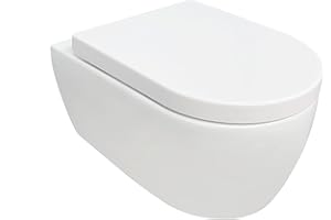 NEG Design Hänge-WC NEG Uno11RL (55,5cm) randlos & spritzfrei, verdeckte Montage mit Nano-Versiegelung inkl. abnehmbarem Soft-Close WC-Sitz