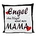 Produktbild XL Kissen "Engel ohne Flügel nennt man Mama" mit Herzen | 45 x 45cm | Geschenk Muttertag, Mutter, Mama NEU