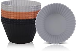 FOLKSY SUPER KITCHEN SUPER KITCHEN Duża Forma do Muffinki Z Silikonu Na 12 Babeczki, Nieprzywierająca Forma na Muffinek, Puszka na Babeczek, Silikonowe do Pieczenia, Forma do Cupcake, Podszewka Frytownic Powietrznych