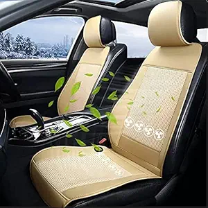 PIKFOS Fabric Cooling Seat Pad, Cooling Car Seat Cushion, Air Conditioned Seat Cover with Adjustable Temperature, Suction Refrigeration, for Driver Seat, Keep Cool in Hot Summer All car (Black)