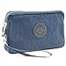Produktbild Rnow große Federmappe mit 3 Reißverschlüssen, Clutch-Tasche mit Handschlaufe L: 17CM*11CM*6CM marineblau