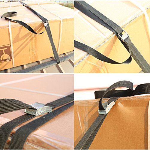 KKtick 10 Stück Befestigungsriemen-Set Spanngurte, ideal zur Befestigung am Fahrradträger Auto Heckträger Fahrrad Klemschloss Gurte, Schnellspannung, Zurrgurt Camping Outdoor(2M, Schwarz) - 7