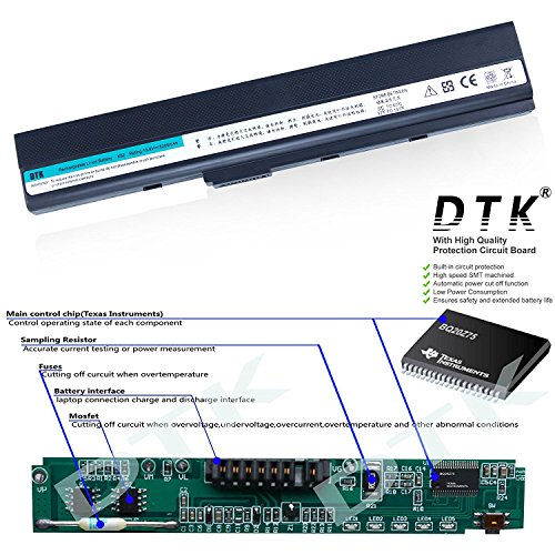 DTK® Ultra Hochleistung Notebook Laptop Batterie Li-ion Akku für Asus A32-k52 / A31-k52 / A41-k52 / A42-k52 / A31-b53 / K52l681, A52 A52f A52j K42 K42j K52 A42 Series X42 Series [Li-ion, 10.8V 4400MAH/6-cell] Notebook Battery - 2
