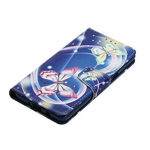 Samsung Galaxy J5 2016 Model/J510 Hülle [Bildschirmschutz aus gehärtetem Glas], Grandoin Retro Leder Foliant Stoßabfangende Hülle, exzellente Qualität buntes elegantes Muster Design Premium PU Verschluss genaue Passform Riemen-Leder Geldbörse schützende Schnapp-Hüllen-Abdeckung für Samsung Galaxy J5 2016 Model/J510 mit [Kreditkarten Einschub] Ständer Funktion
