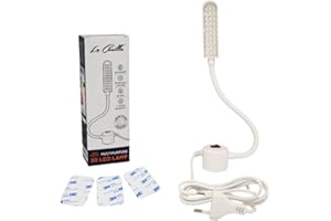 La Canilla Lampada 30 Lampadine LED 6000K 3W Luce Fredda con Base Magnetica e Piastre Metalliche Adesive per Macchina da Cucire e altre Superfici