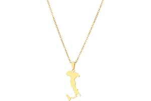 YUANYIRAN Italien Karte Anhänger Halskette – Unisex Paar Halskette Schmuck Ethnischer Charme Flagge Anhänger Patriotische Karte Hip Hop Schmuck Mode Persönlichkeit Gedenkgeschenk