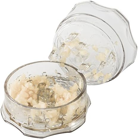 Native Spring No Mess Garlic Press with a Twist-Peels Minces or Crushes for Quick Meal Preparation Clear