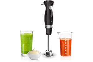 Tefal 3in1 Optichef Hand Stick Blender, 20 speeds and pulse, Powelix Blades Technology, 800ml beaker, 1000W, 500 ml Chopper, Food Processor, Dishwasher Safe Parts HB643842, Black