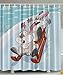 Produktbild Bunny Decorations Fun Winter Wooden Sled Kids Nursery Bathroom Decorations Funny Cartoon Print Fabric Shower Curtain Aqua White Orange Gray