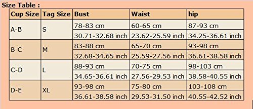 calistous Sexy bequem Sense Of Cool Spitze Bikini Set Gepolsterte Push-Up-BH Bademode Badeanzug XL & XL Schwarz, Weiß, M & White - 4