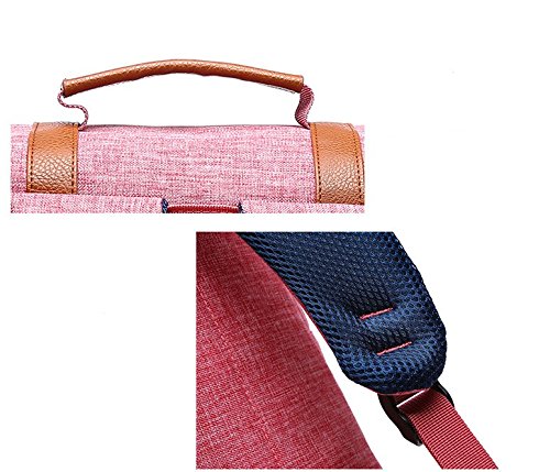 # 207 17-Zoll Doppelter Schultergurt Rucksack 11,12,13 Zoll Laptop Computer Tragbar Mit Wasserdichter Nylon Rosa rose - 6