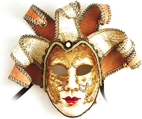 Venetian jolly mask gold musical score