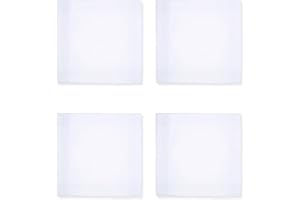 Dyzoxa 4 Pack Hankies Mens Cotton Men's Handkerchief, White Handkerchief Large Pocket Squares Hankies For Men and Women Mens Handkerchiefs Soft Cotton Pocket White Pocket Square
