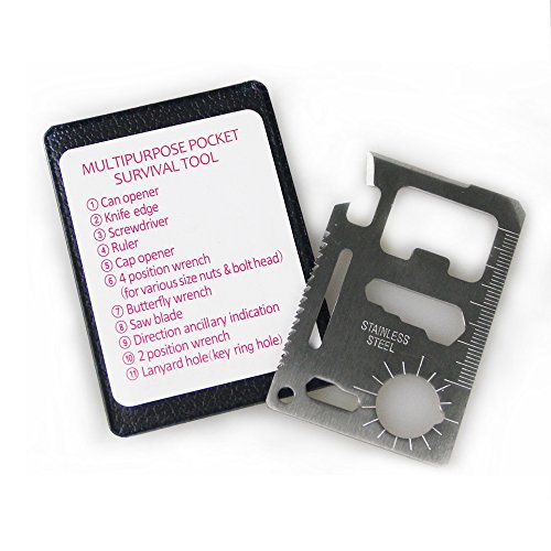 Wallet Ninja 11 in 1 Multi-Tool, WaterLuu Kreditkarten-messer Sei immer vorbereitet mit dem Multi-Tool mit 11 Funktionen, Silber